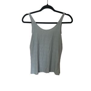 Y2K Only Hearts blue grey silver metallic tank top